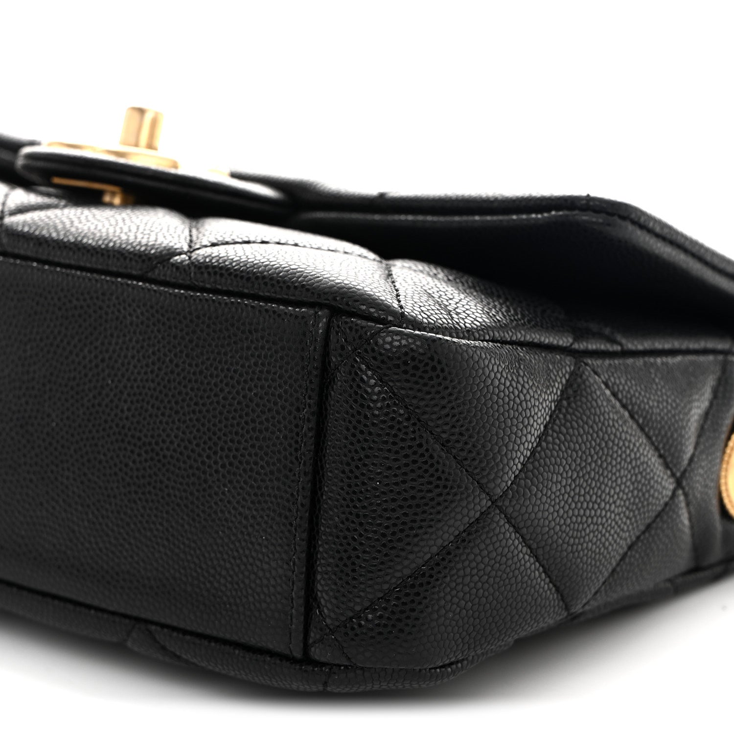 Chanel Caviar Quilted Small Twist Your Buttons Flap Black