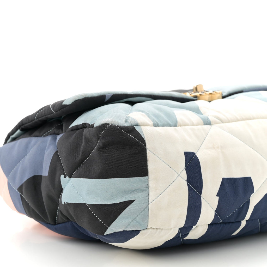 Chanel Silk Maxi Scarf Chanel 19 Flap Black Blue White