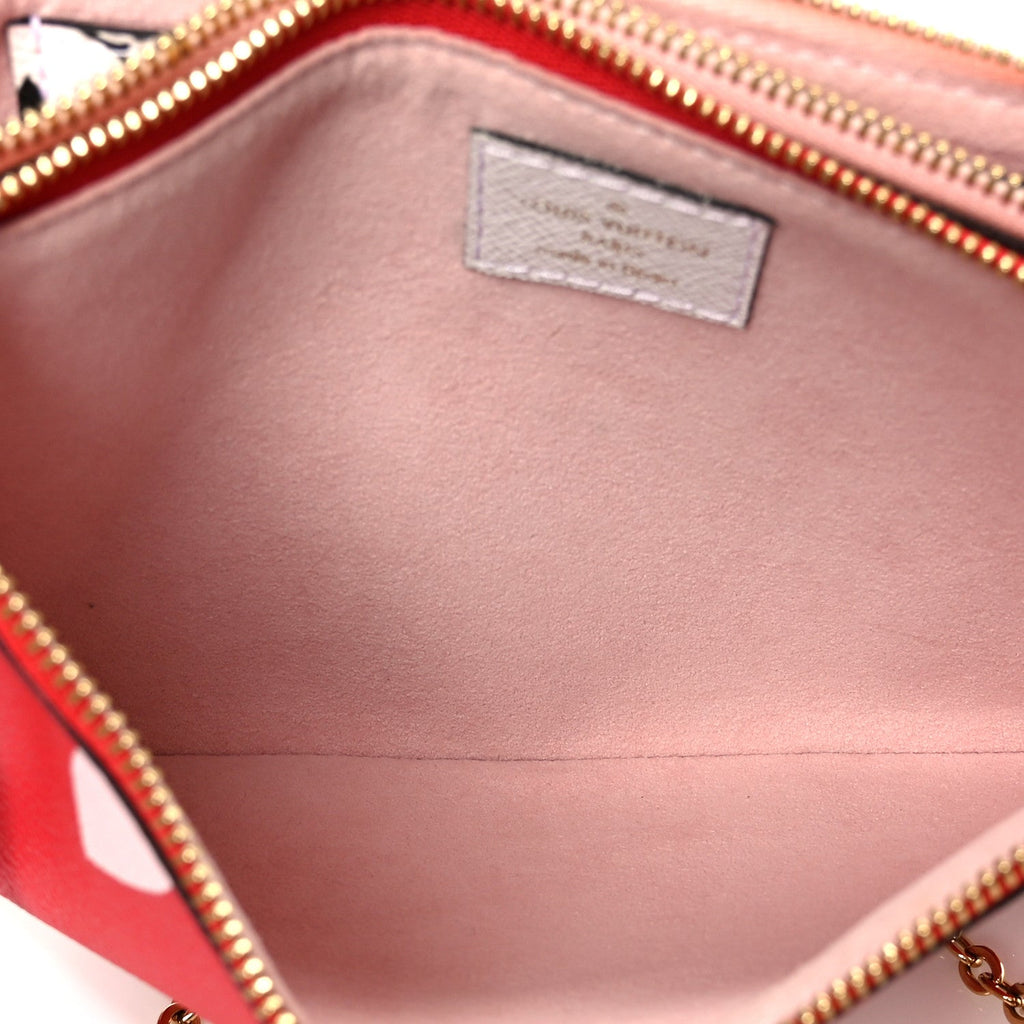 Louis Vuitton Monogram Giant Double Zip Pochette Rouge