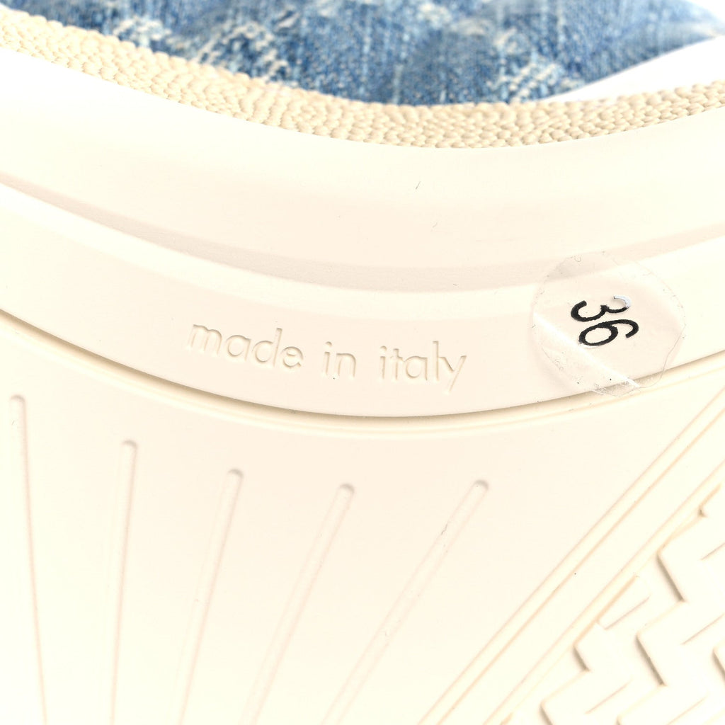 Gucci New Denim Delave GG Monogram Womens Re-Web Sneakers 36 Light Blue Royale