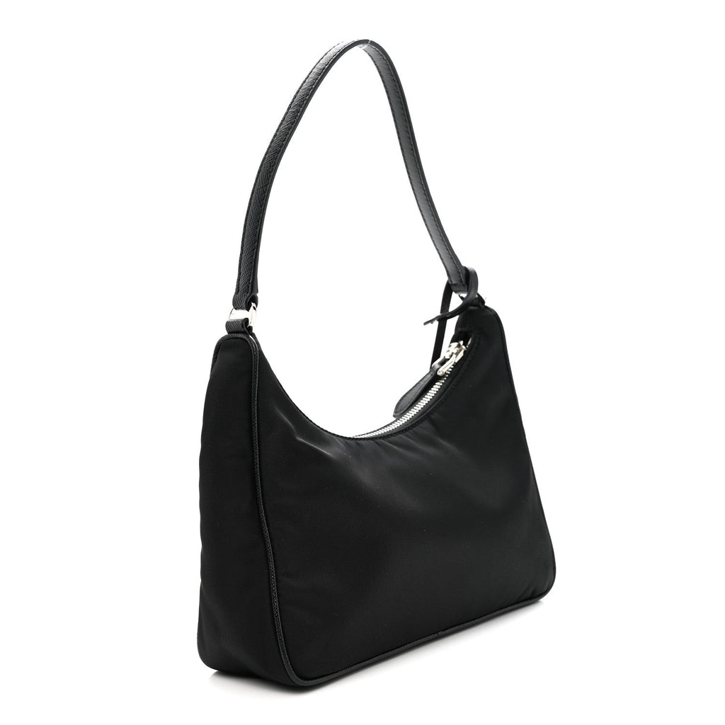 Prada Tessuto Nylon Saffiano Mini Re-Edition 2005 Bag Black