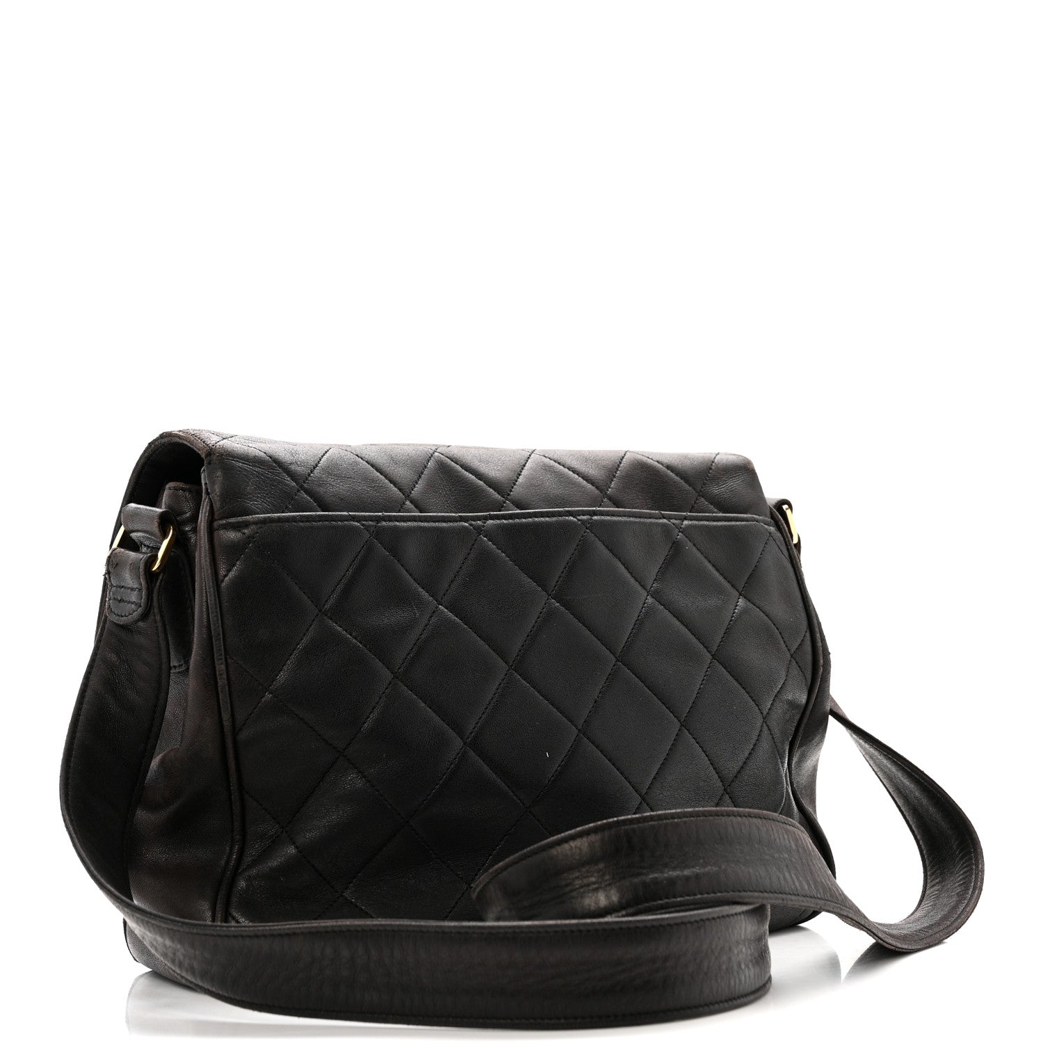Chanel Lambskin Quilted Flap Shoulder Bag Black