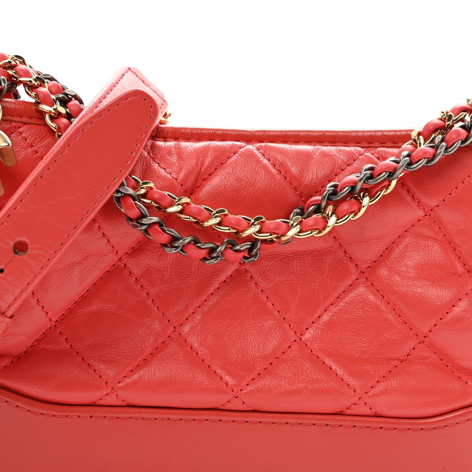Chanel Aged Calfskin Quilted Small Gabrielle Hobo Pink