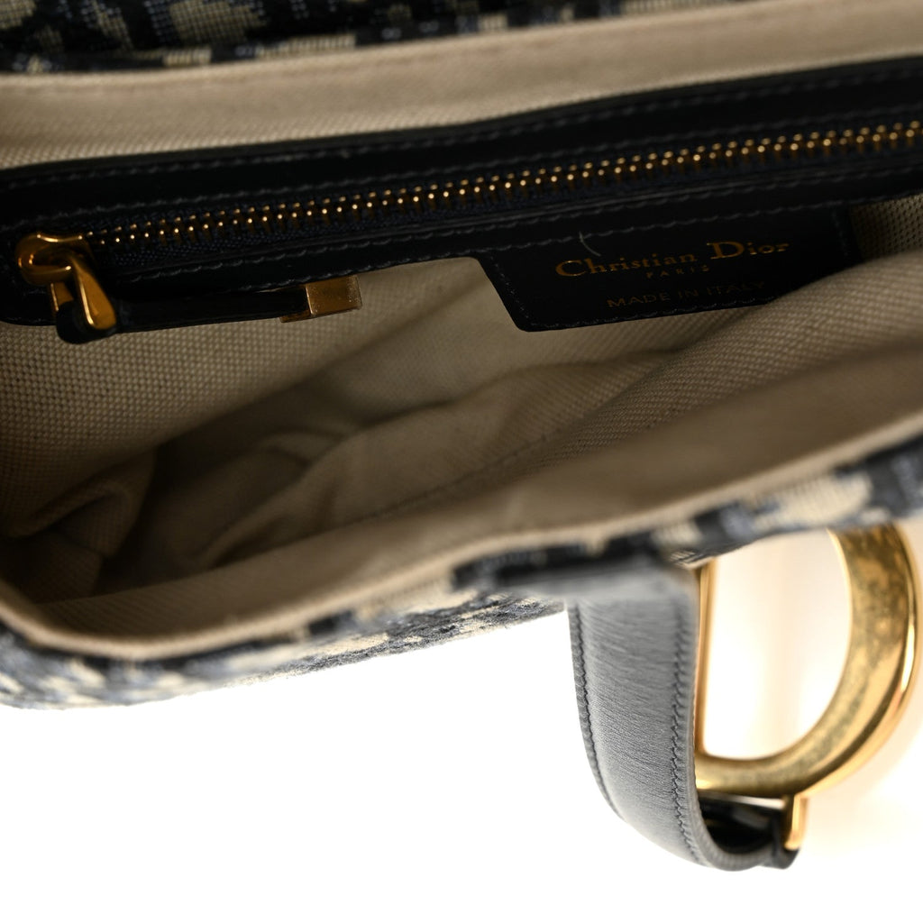 Christian Dior Oblique Saddle Bag Blue