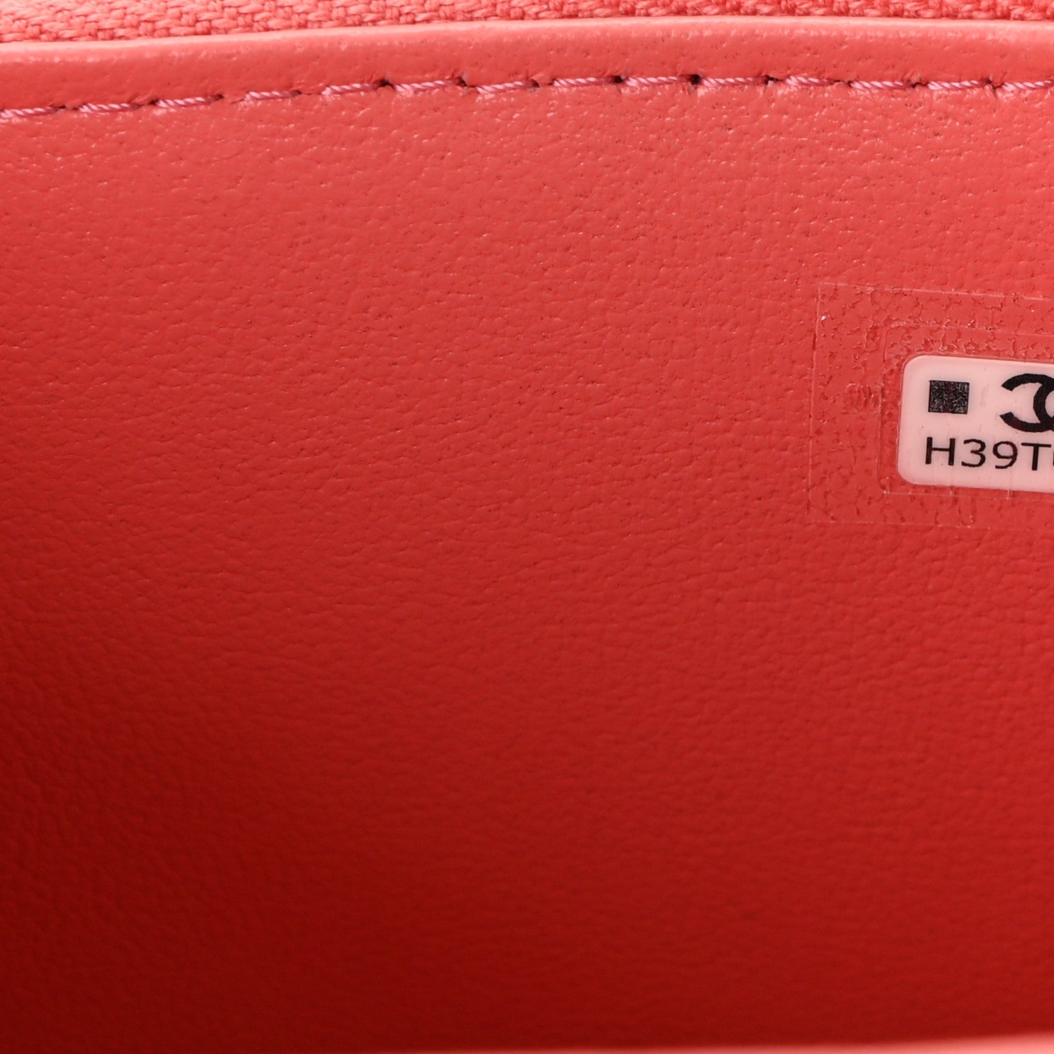 Chanel Lambskin Quilted Crystal Top Handle Mini Vanity Case With Chain Coral