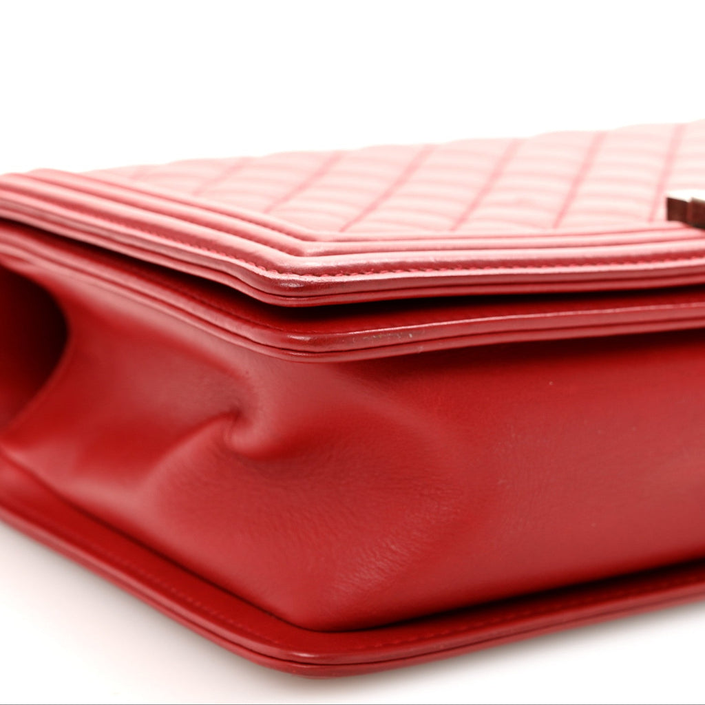 Chanel Calfskin Quilted New Medium Boy Flap Red