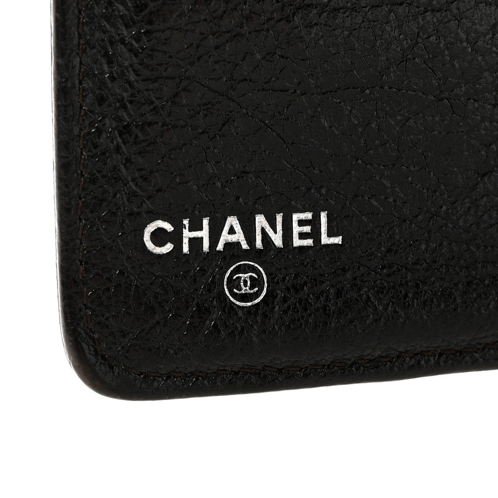 Metallic Calfskin Diamond Embossed Yen Wallet Gold