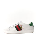 Gucci Calfskin Web Embroidered Womens Ace Sneakers 40 White