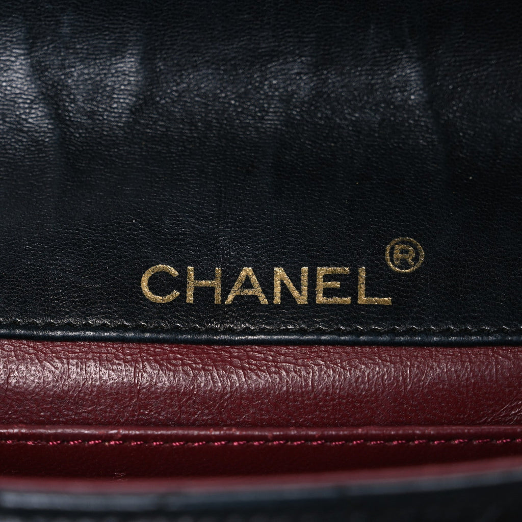 Chanel Lambskin Quilted Jumbo CC Small Single Flap Black