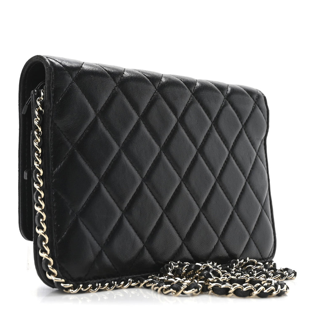 Chanel Lambskin Quilted Golden Class Wallet on Chain WOC Black