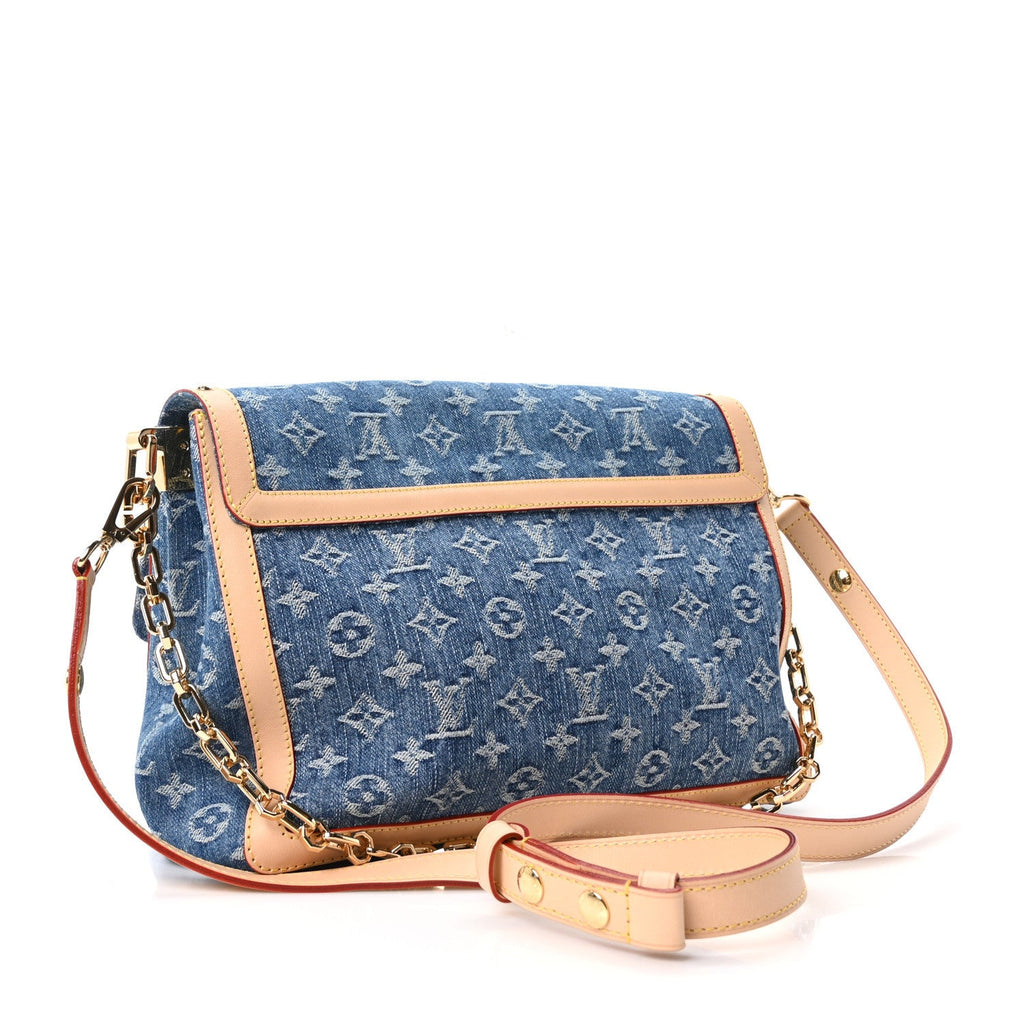 Louis Vuitton Denim Monogram Dauphine Soft GM Blue