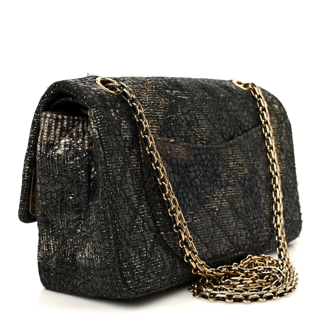 Chanel Metallic Glazed Tweed Quilted 2.55 Paris Shanghai Reissue 226 Flap Multicolor