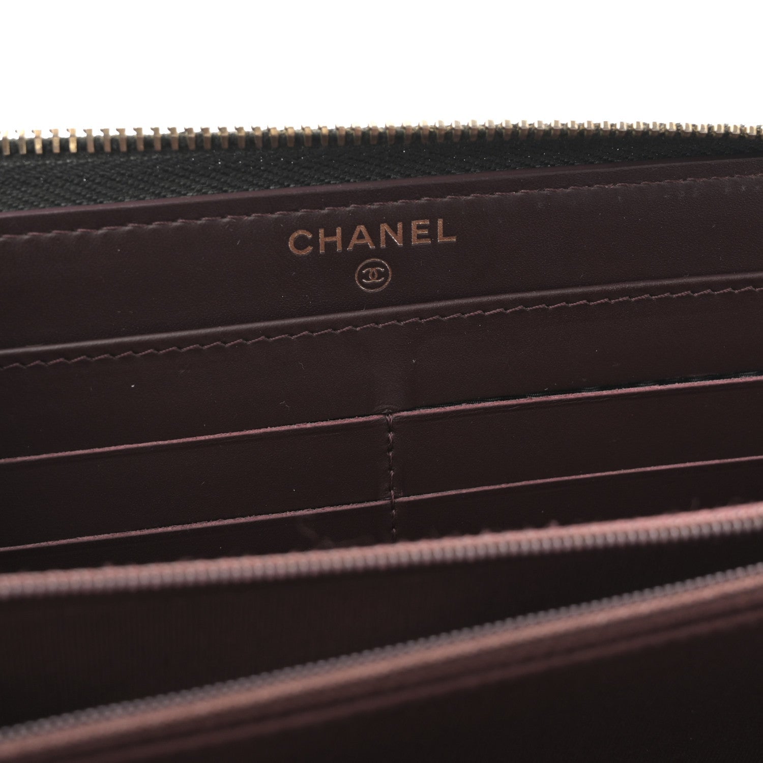 Caviar Quilted Large Gusset Zip Around Wallet Black