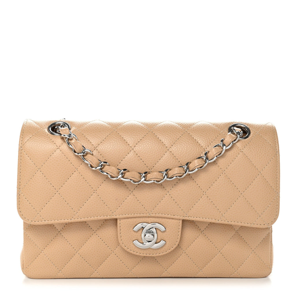 Chanel Caviar Quilted Small Double Flap Beige