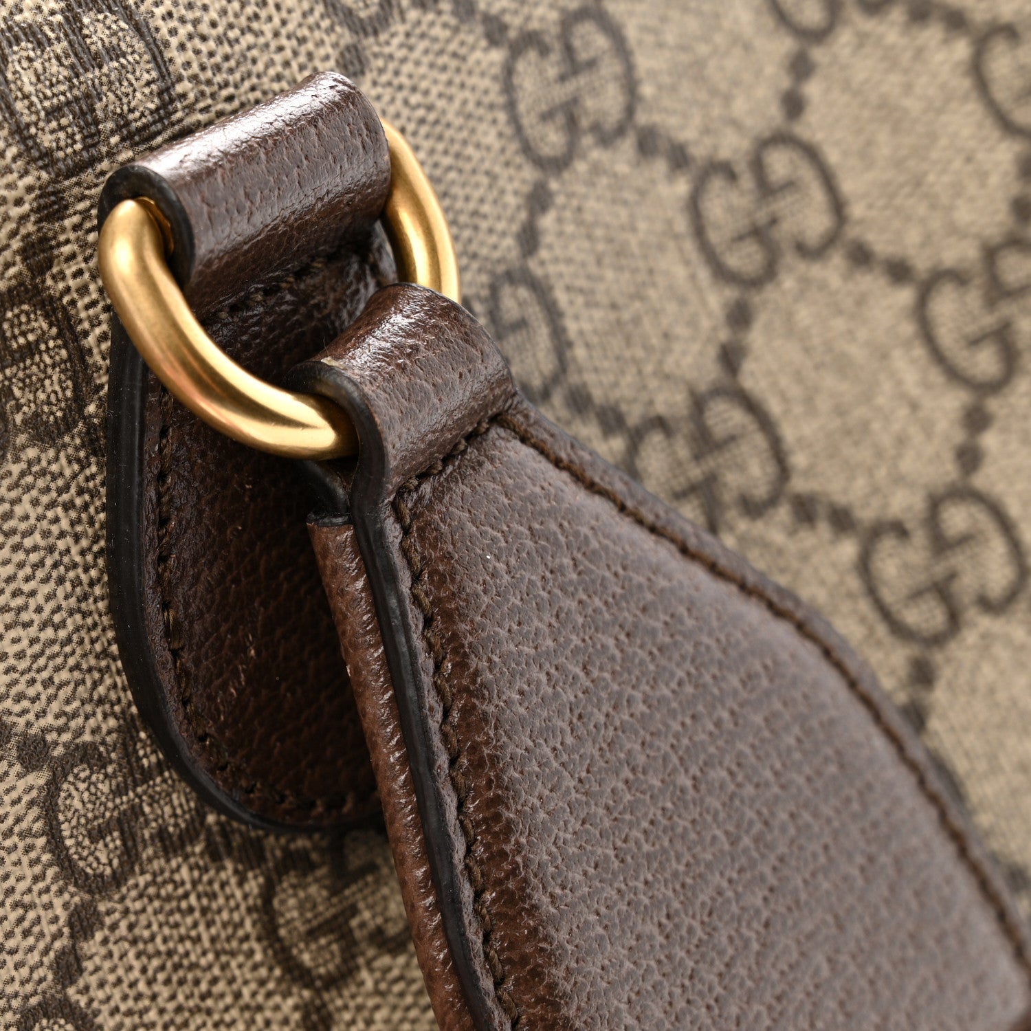 Gucci GG Supreme Monogram Web Medium Neo Vintage Flap Messenger Bag Beige New Acero