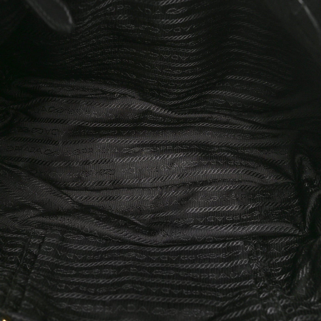 Prada Tessuto Nylon Chevron Quilted Tote Black