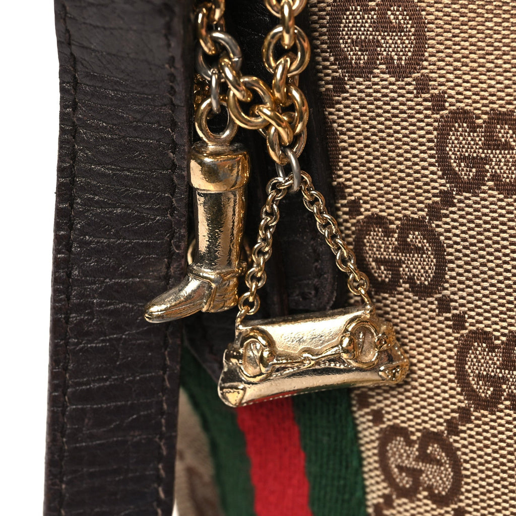 Gucci Monogram Web Jolicoeur Charms Messenger Dark Brown