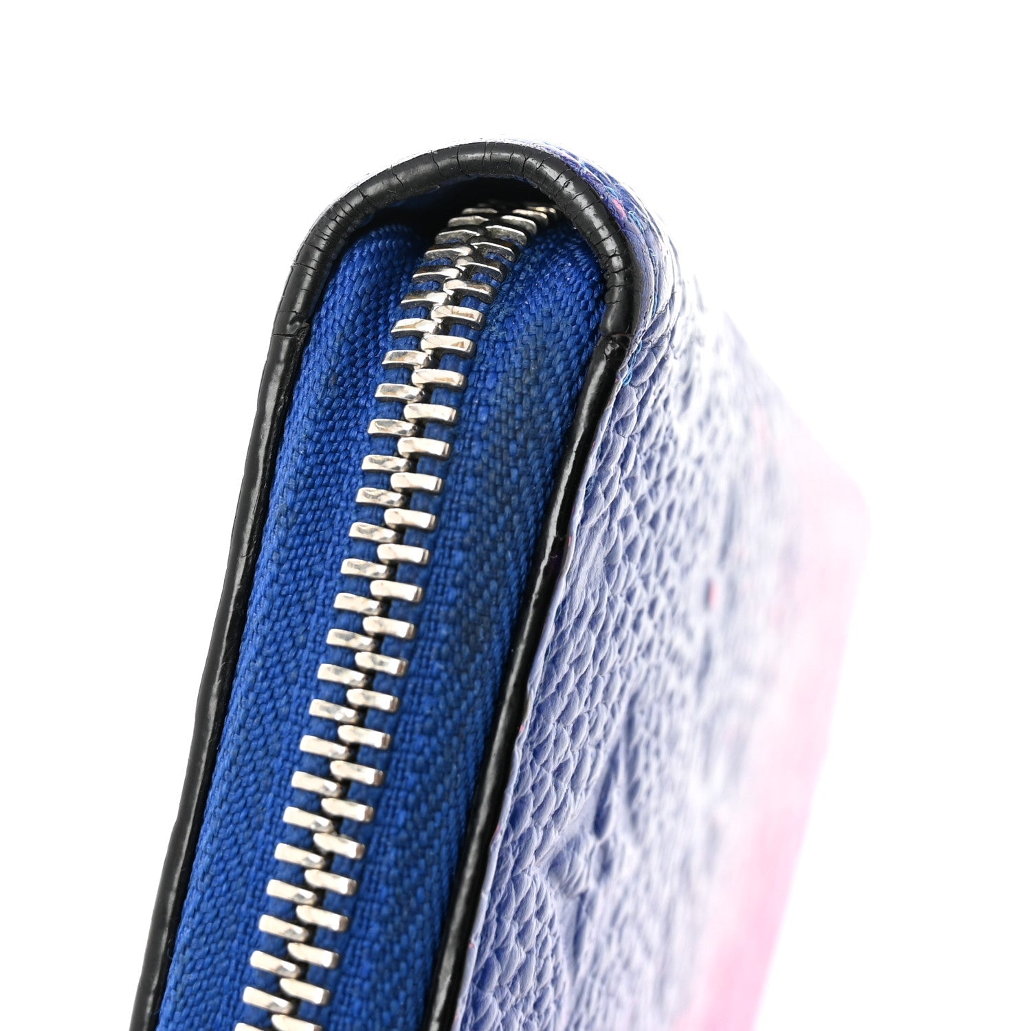 Louis Vuitton Taurillon Illusion Zippy Vertical Wallet Bleu Rose