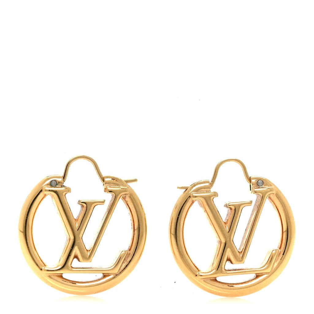 Louis Vuitton Metal Small Louise Hoop Earrings Gold