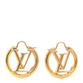 Louis Vuitton Metal Small Louise Hoop Earrings Gold