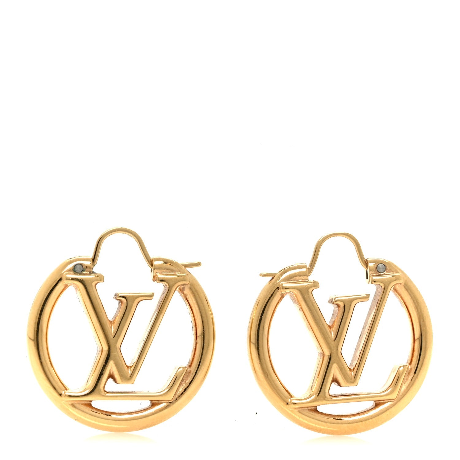 Louis Vuitton Metal Small Louise Hoop Earrings Gold