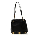 Chanel Lambskin Triple CC Shoulder Bag Black