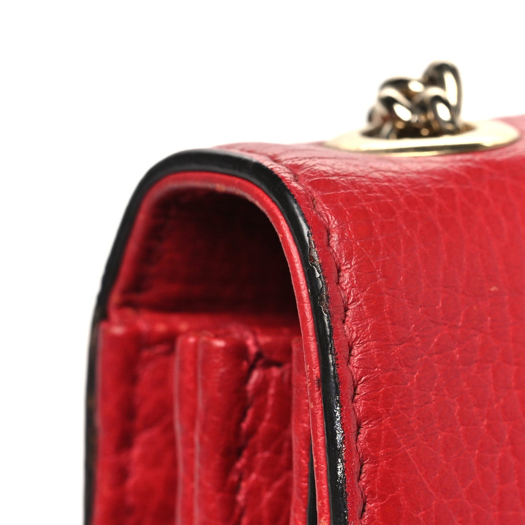 Gucci Dollar Calfskin Small Interlocking G Shoulder Bag Red