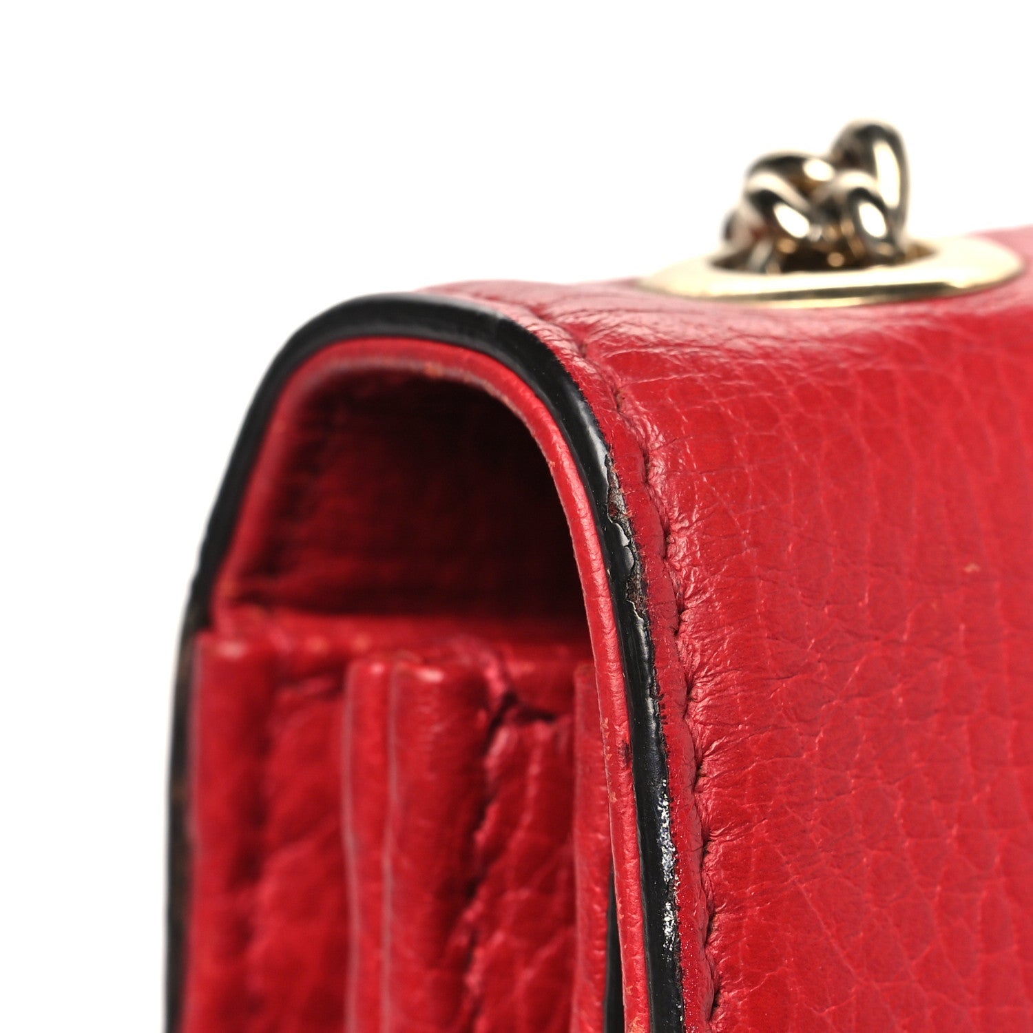 Gucci Dollar Calfskin Small Interlocking G Shoulder Bag Red