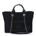 Chanel Mixed Fibers Small Deauville Tote Black