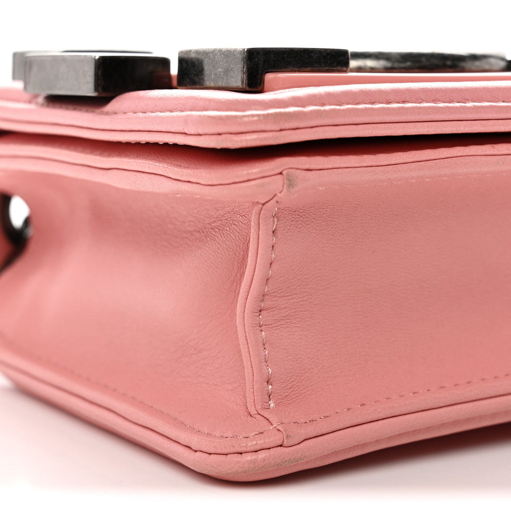 Chanel Lambskin Plexiglass Boy Brick Flap Pink