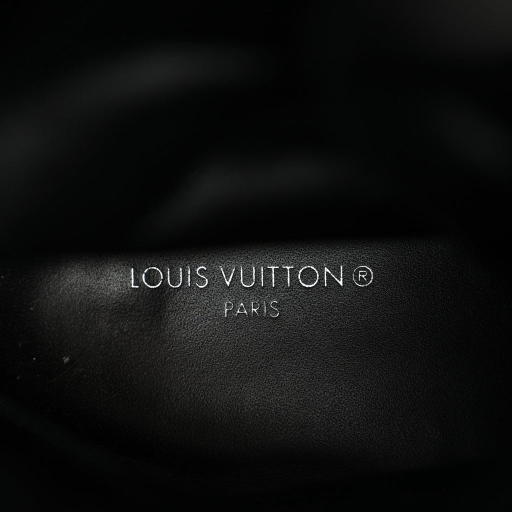 Louis Vuitton Velvet Calfskin Monogram Laureate Platform Desert Boots 40 Black White