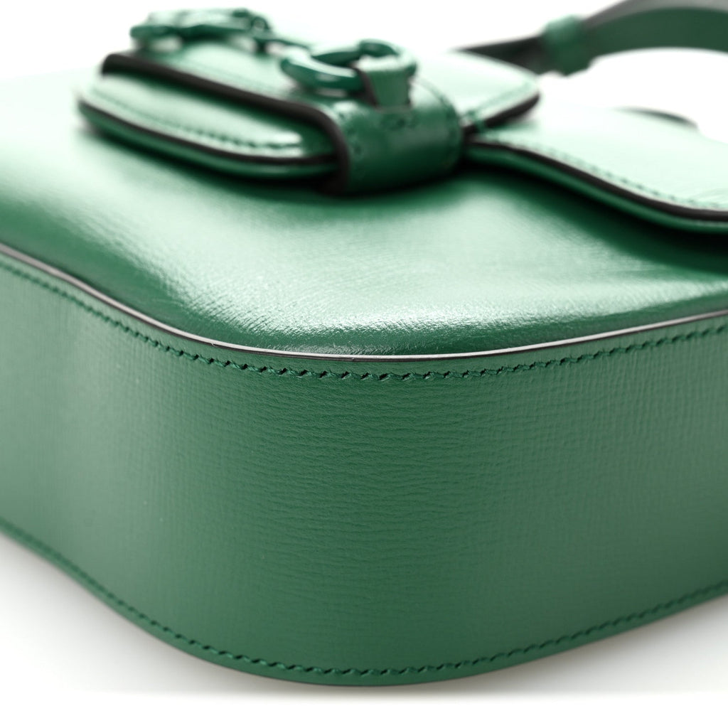 Gucci Azalea Calfskin Web Monochrome Horsebit 1955 Shoulder Bag Emerald