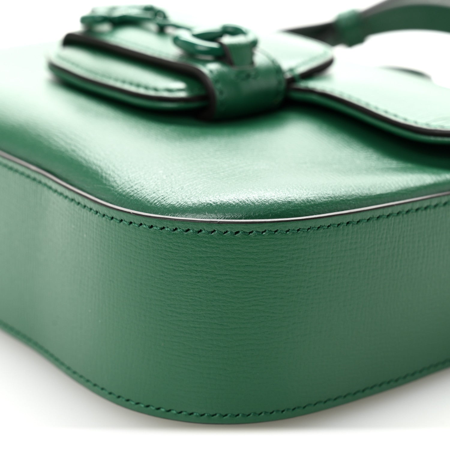 Gucci Azalea Calfskin Web Monochrome Horsebit 1955 Shoulder Bag Emerald