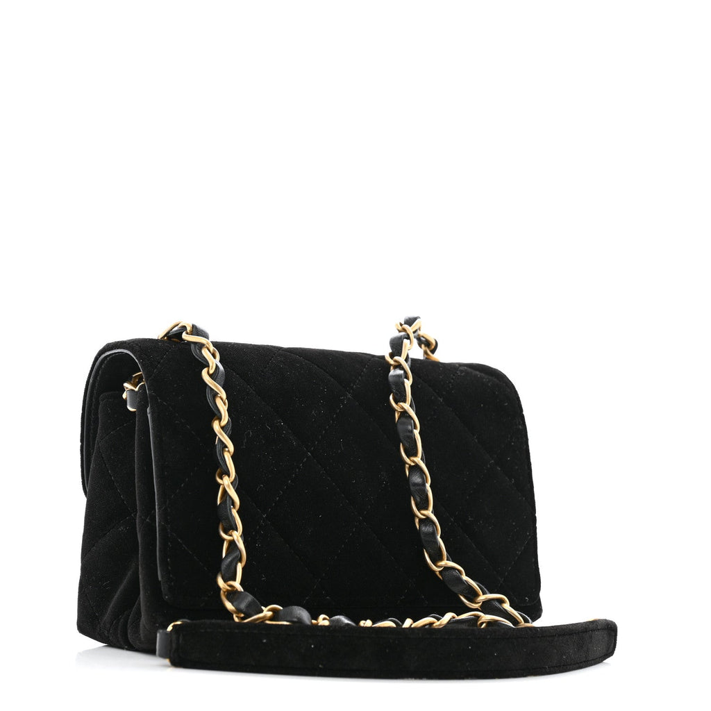 Chanel Velvet Strass Diamond Lock Flap Black