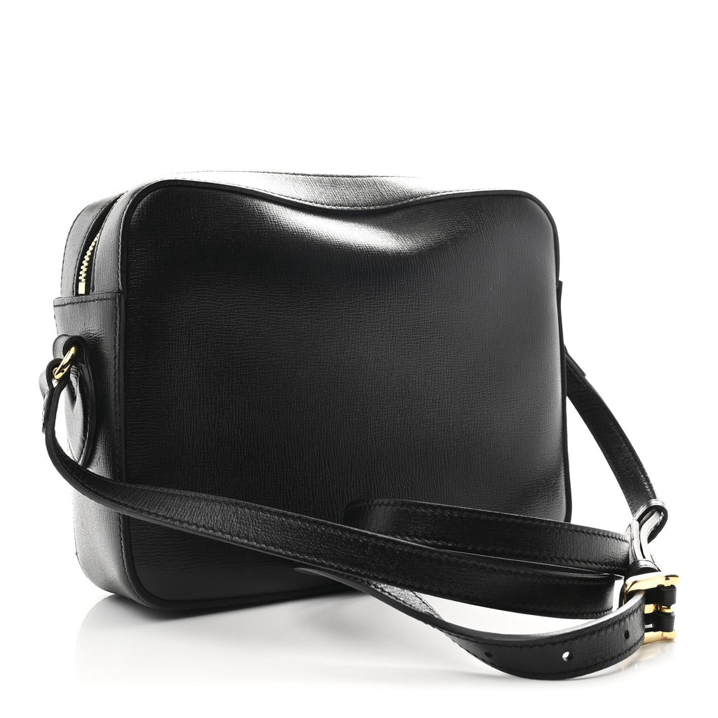 Gucci Textured Calfskin Small Horsebit 1955 Shoulder Bag Black