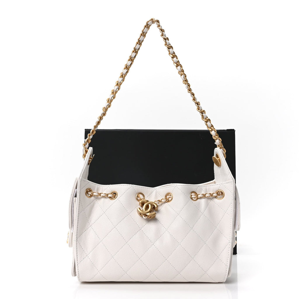 Chanel Caviar Quilted Mini Chanel 25 Handbag White