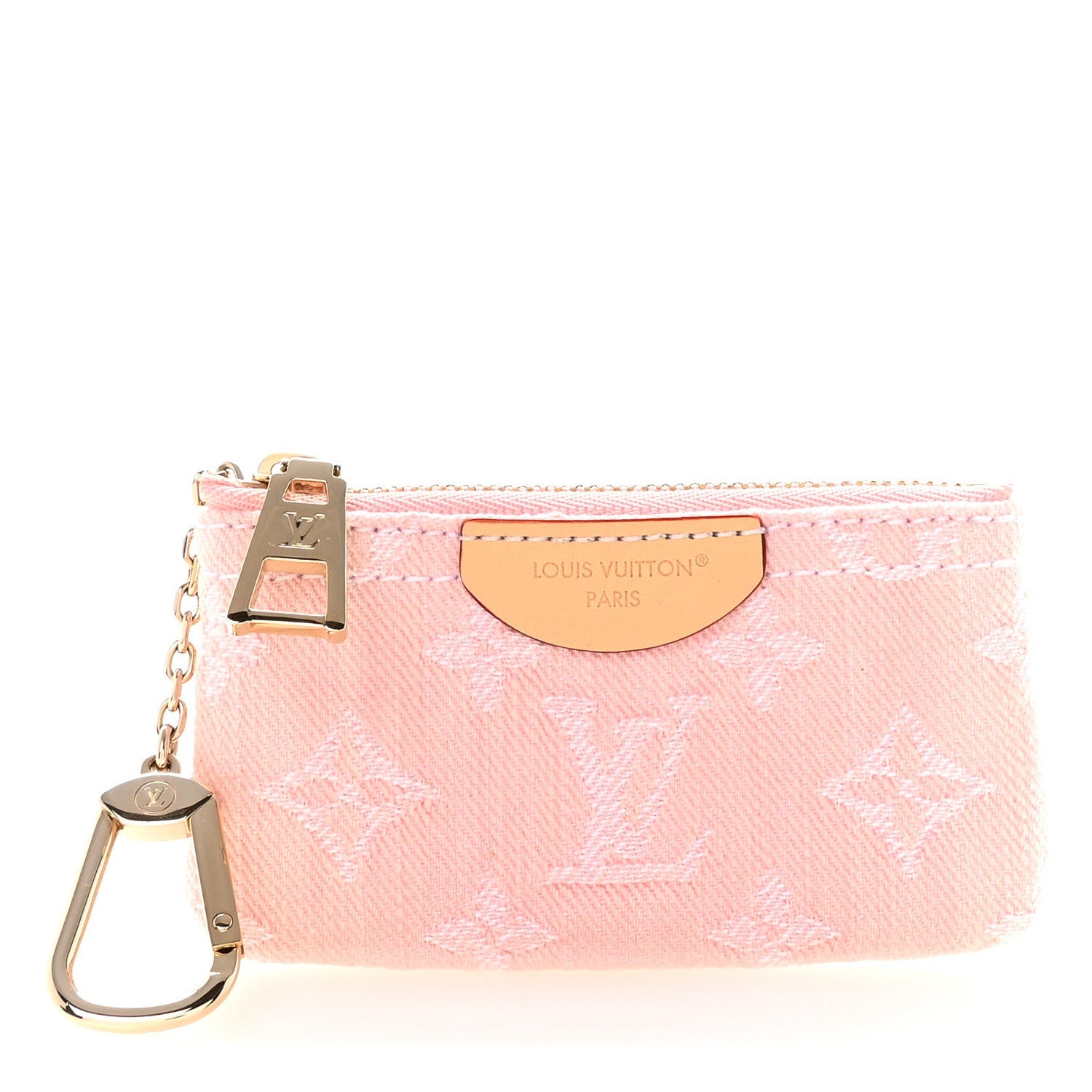 Louis Vuitton Monogram Denim Key Pouch Washed Pink