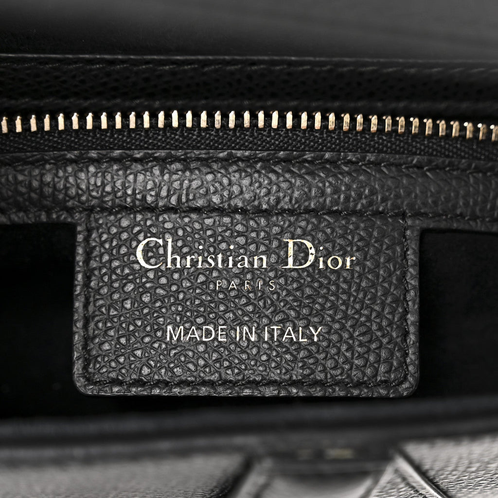 Christian Dior Grained Calfskin Saddle Bag Black