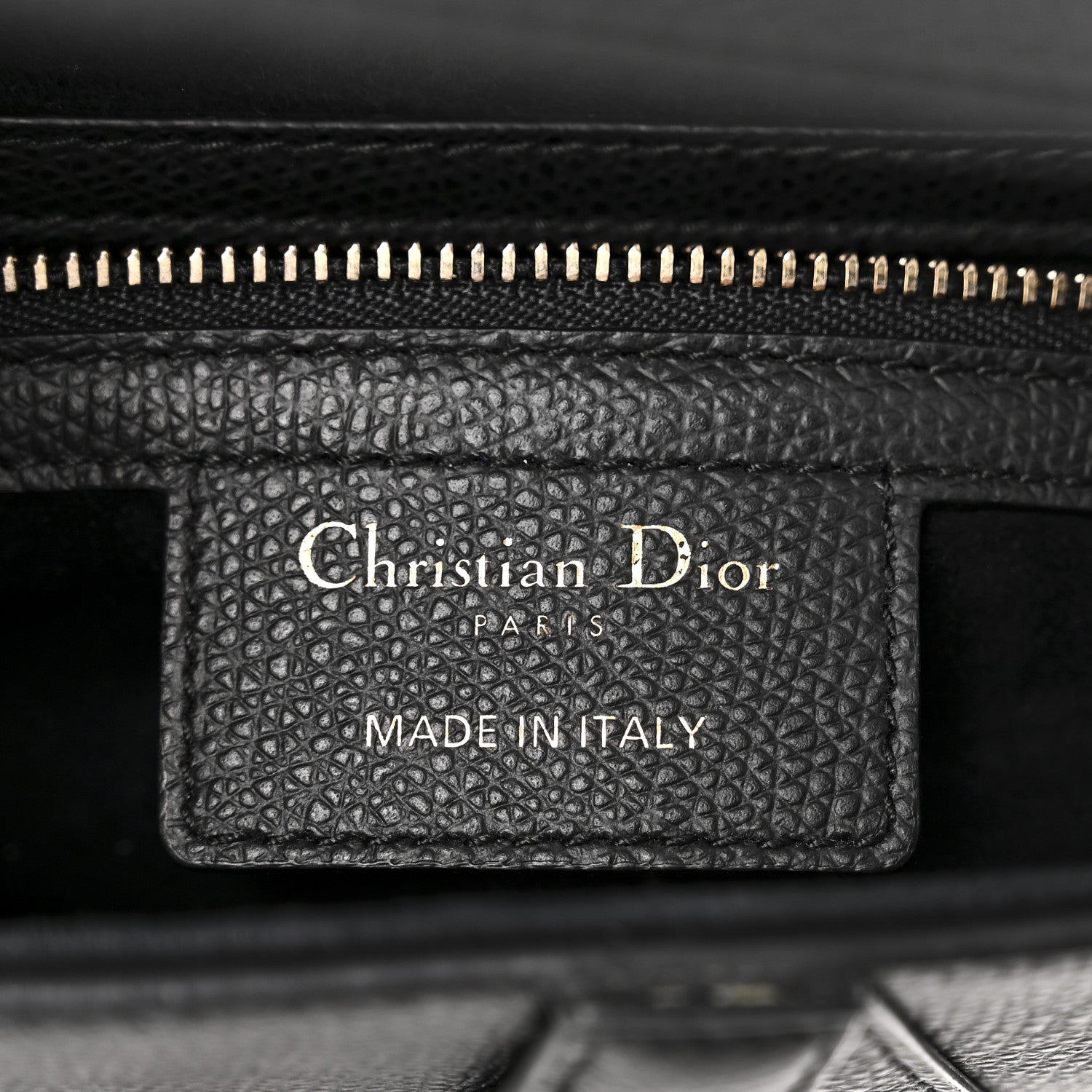 Christian Dior Grained Calfskin Saddle Bag Black