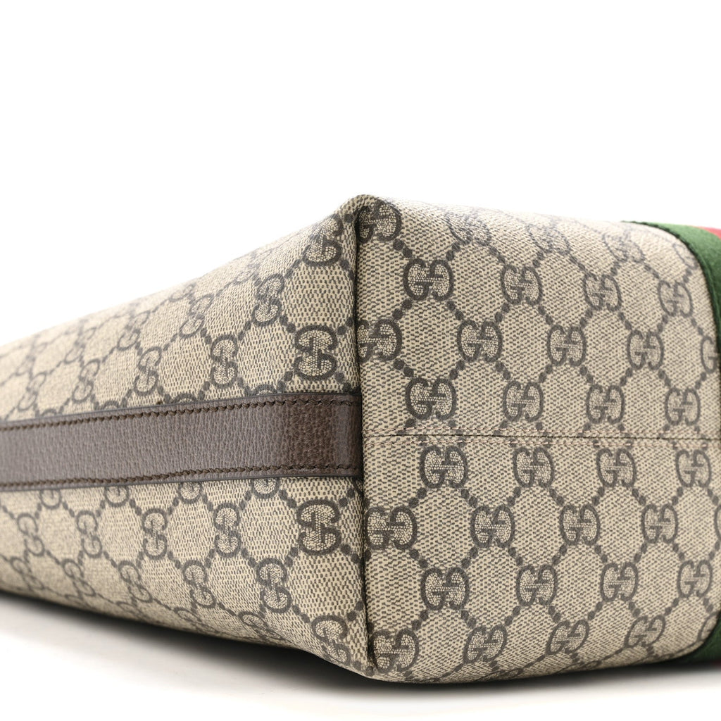 Gucci GG Supreme Monogram Medium Ophidia Tote Bag Brown