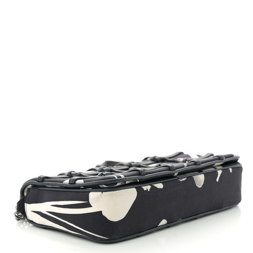Chanel Silk Lambskin Tahiti Timeless Flap Navy White