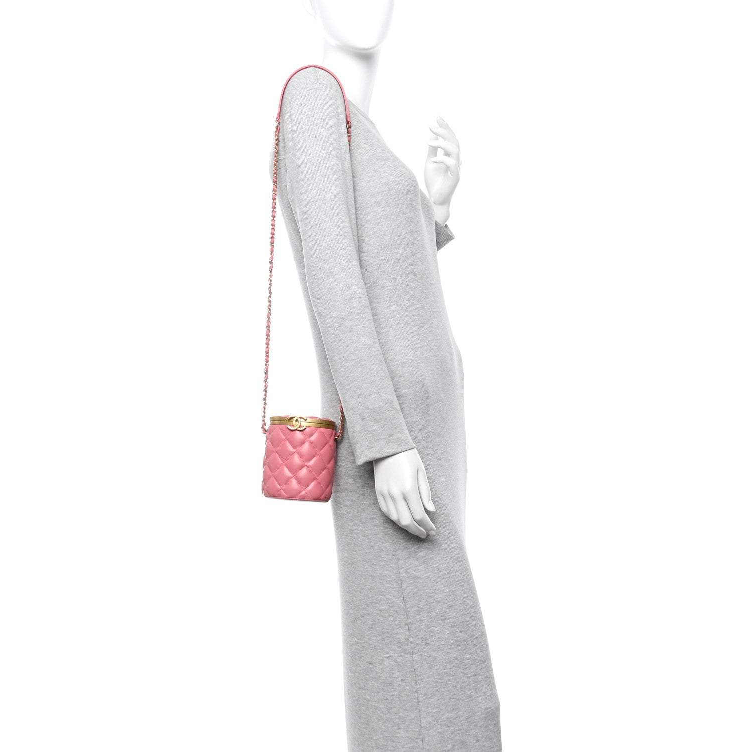 Chanel Lambskin Quilted Mini Crown Box Bag Pink