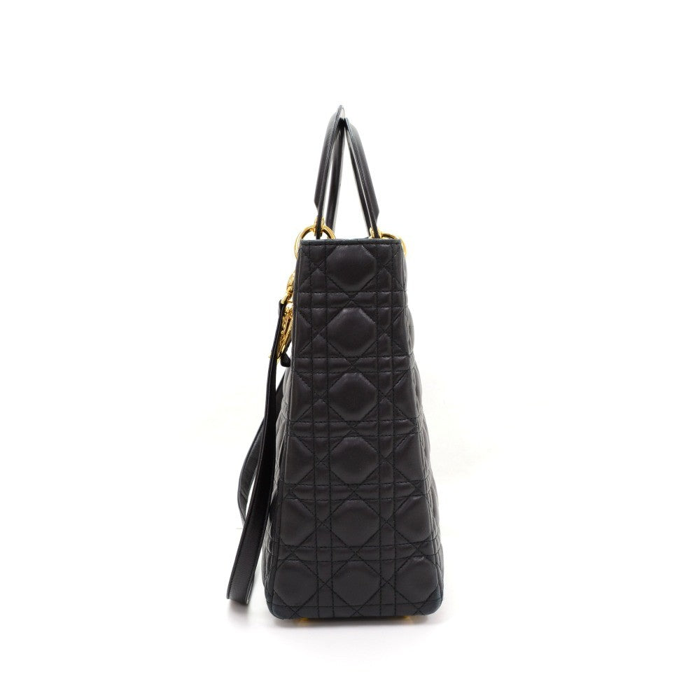 Lady Dior Cannage Quilt Leather Large Bag