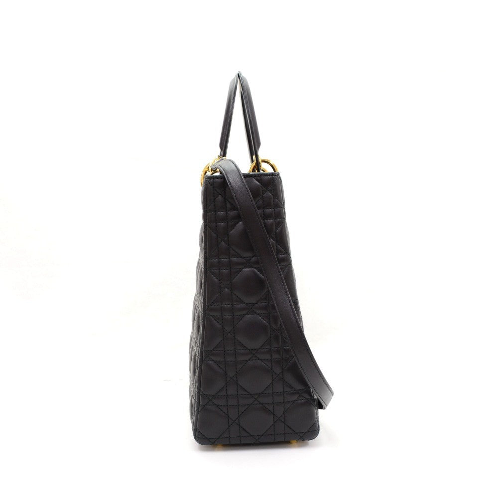 Lady Dior Cannage Quilt Leather Large Bag