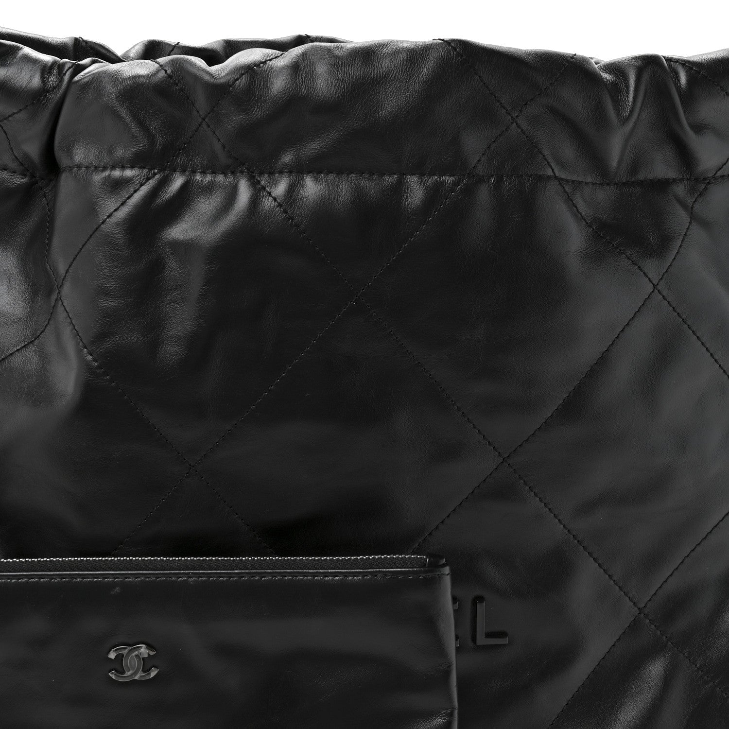 Chanel Shiny Calfskin Quilted Small Chanel 22 So Black