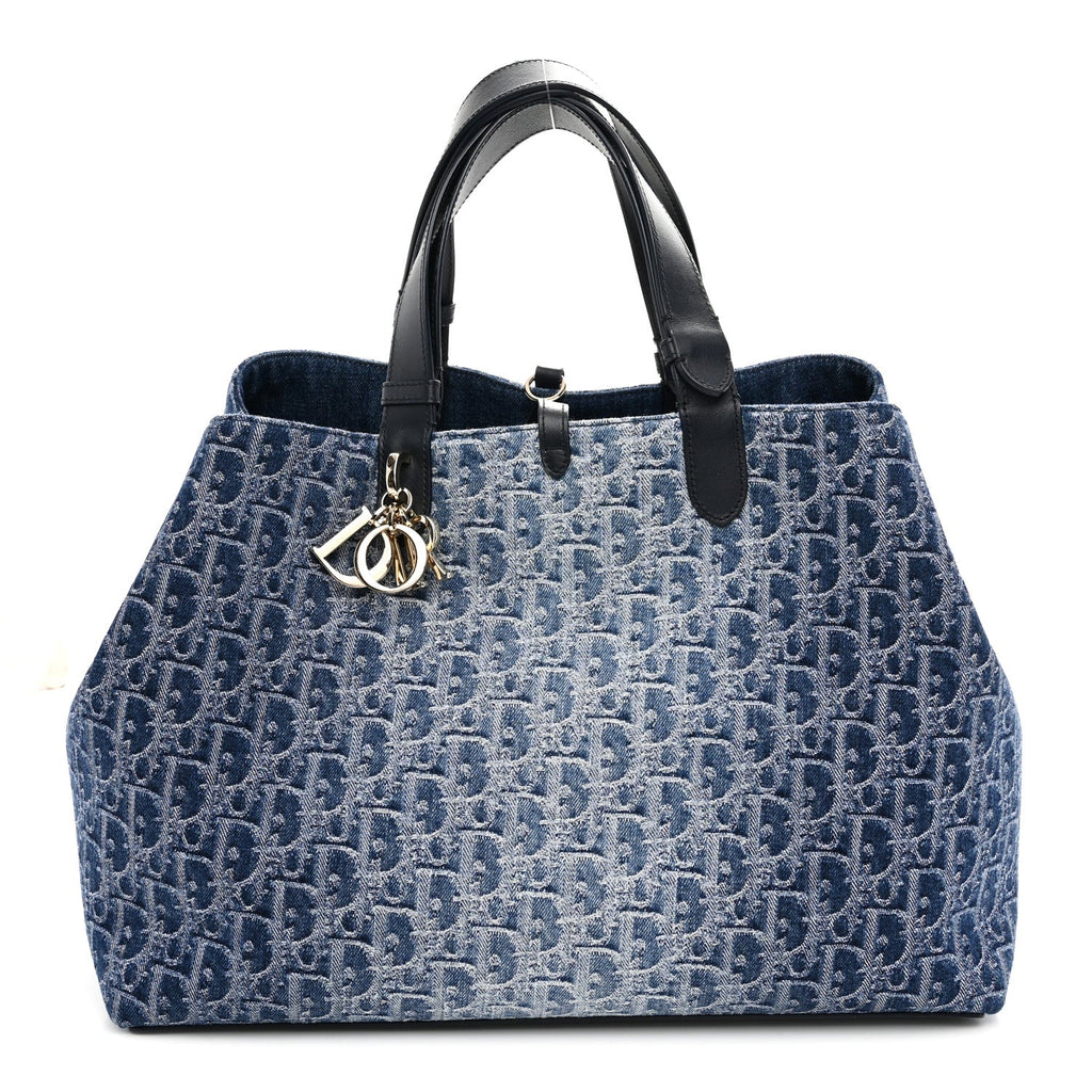 Christian Dior DIOR Denim Jacquard Oblique Large Toujours Blue