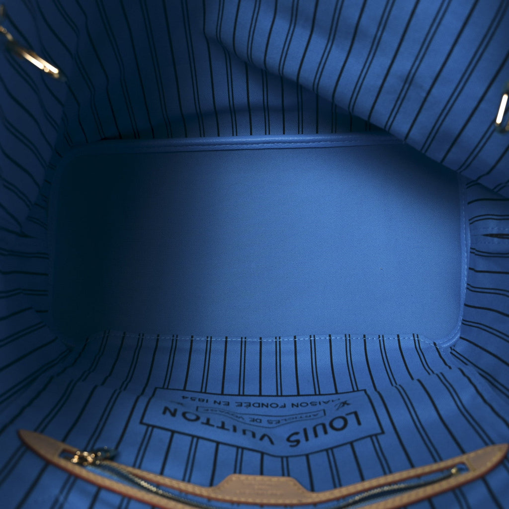 Louis Vuitton Monogram Inside Out Neverfull Bandouliere MM Gaston Blue