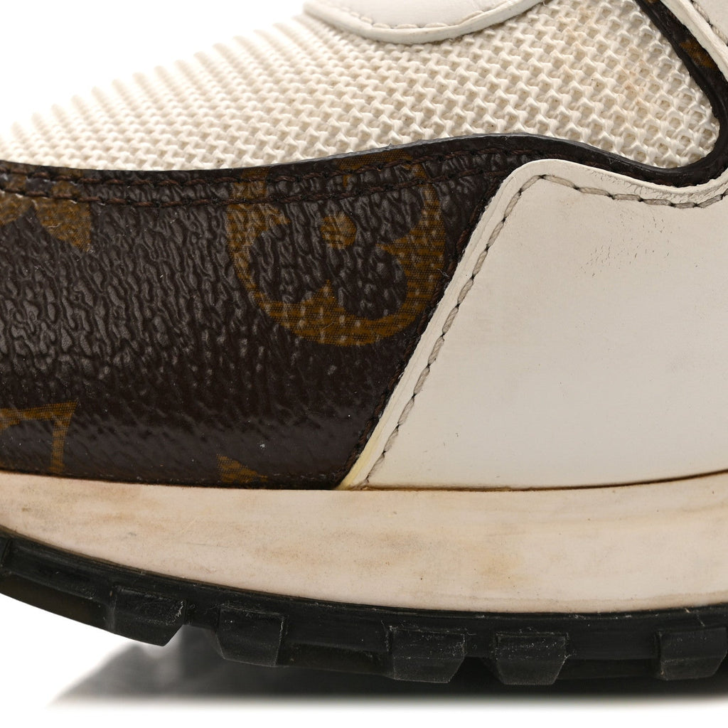 Louis Vuitton Calfskin Monogram Run Away Sneakers 37 White