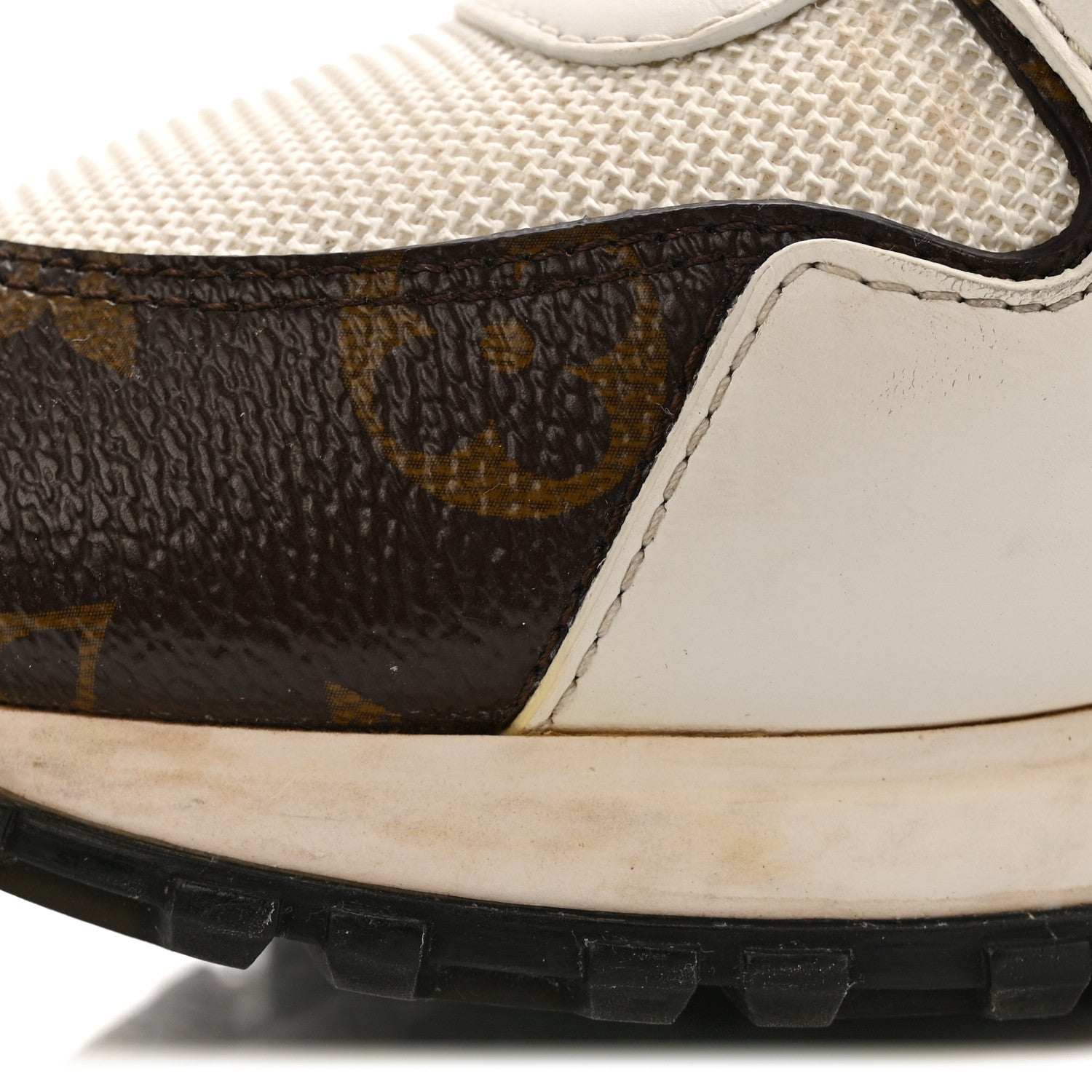 Louis Vuitton Calfskin Monogram Run Away Sneakers 37 White