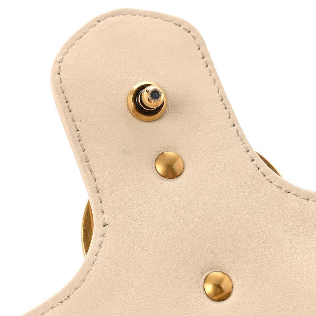 Gucci Calfskin Matelasse Small GG Marmont Shoulder Bag White